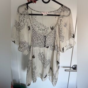 Lux Black and White Floral Mini Dress